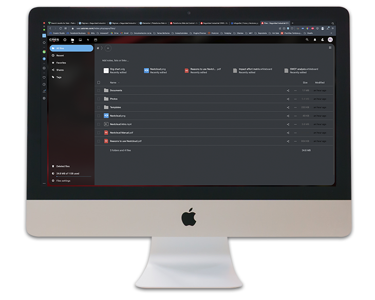 Captura de la Plataforma Web de Control SASI — gestión de archivos y documentación